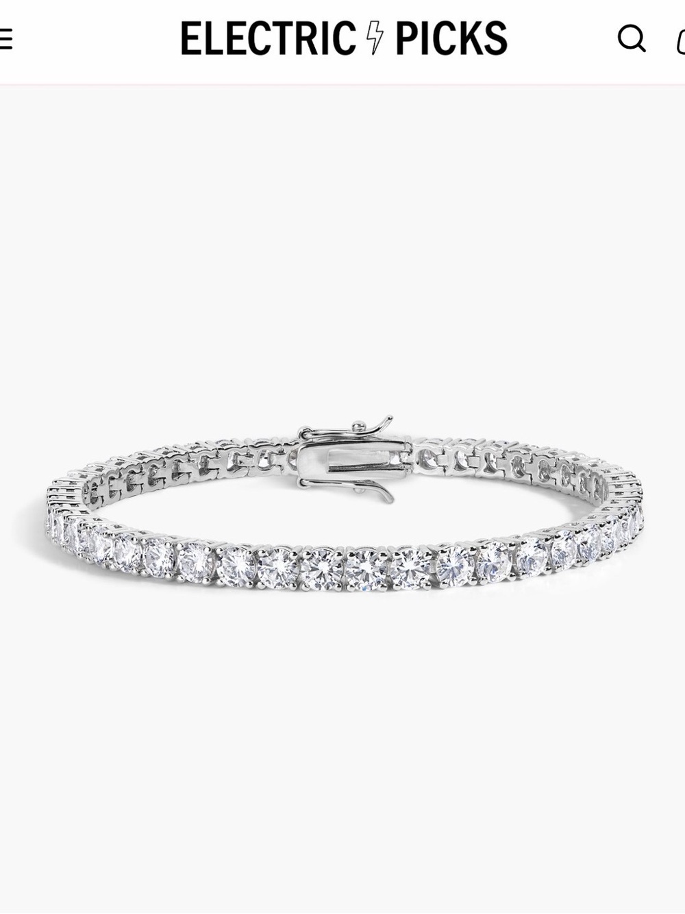 Electric Picks Silver Tennis Bracelet